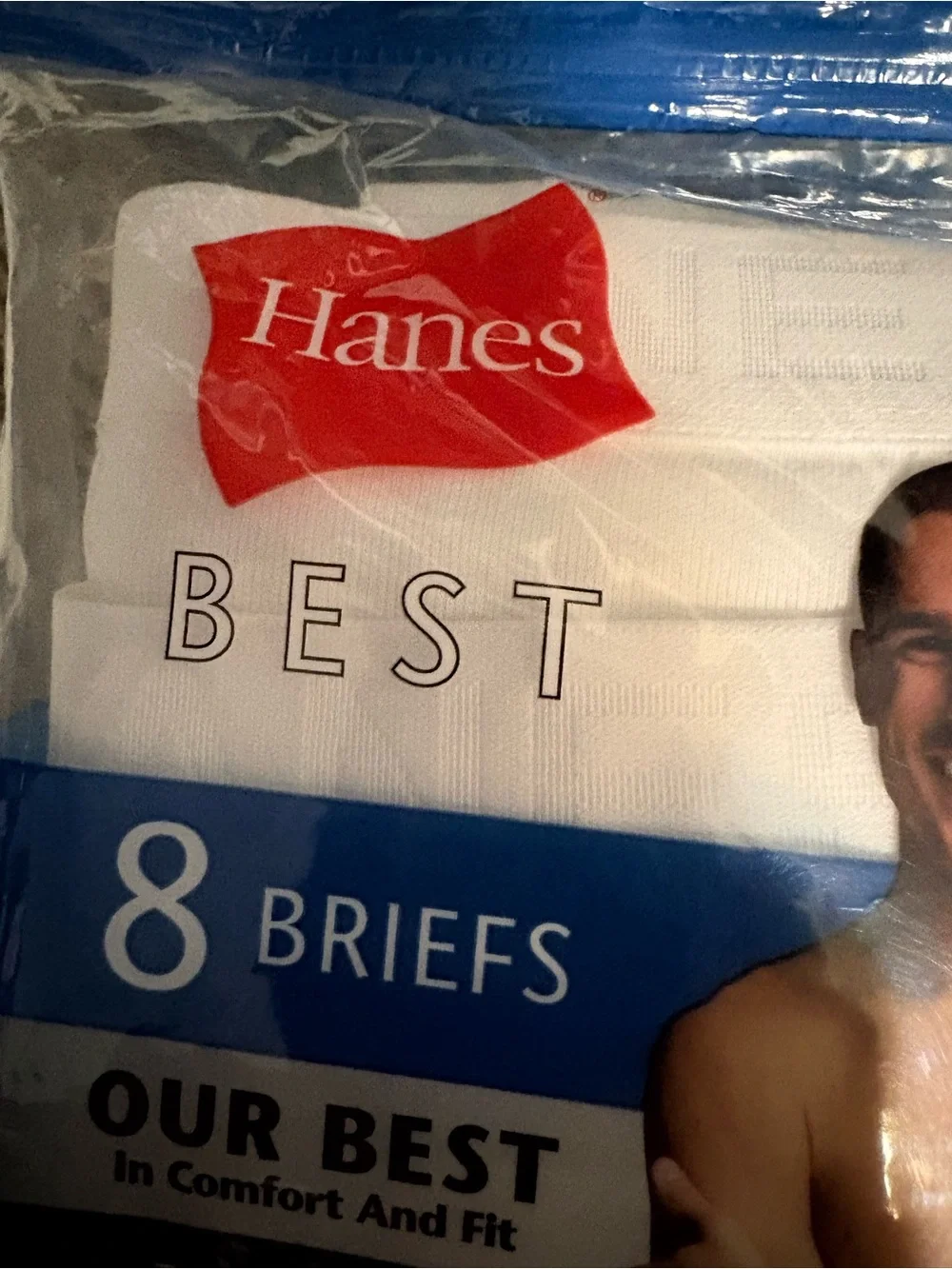 New in package Men’s Hanes Best White Briefs 8-Pack - Tagless Comfort Size 2X